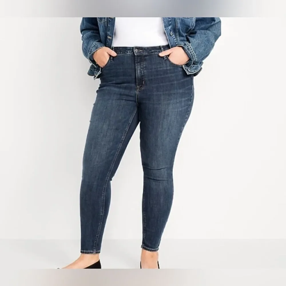 Old Navy Skinny Stretch Women's Blue Jeans Plus Size High Rise Size 16